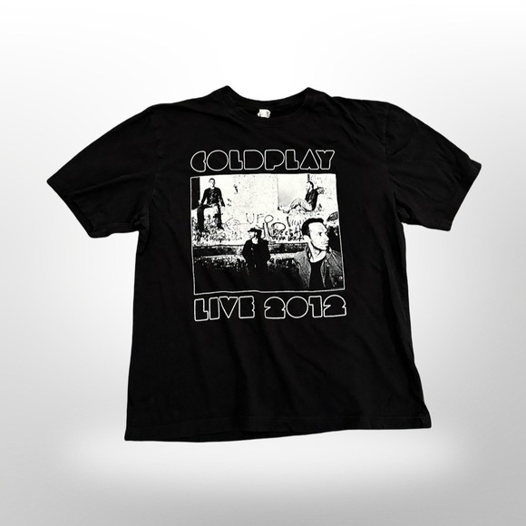 Coldplay Live 2012 Tour T-Shirt Double Sided Concert Merch Black Men's XL - Picture 3 of 6